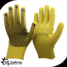 SRSafety 7G seamless knitted aramid fibre liner safety glove with dot pvc